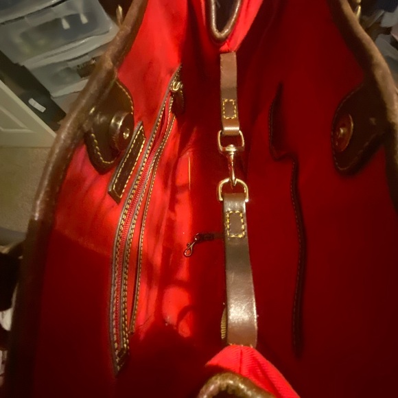 Dooney & Bourke Red Luna Croc Embossed Tote Handbag - Picture 9 of 9